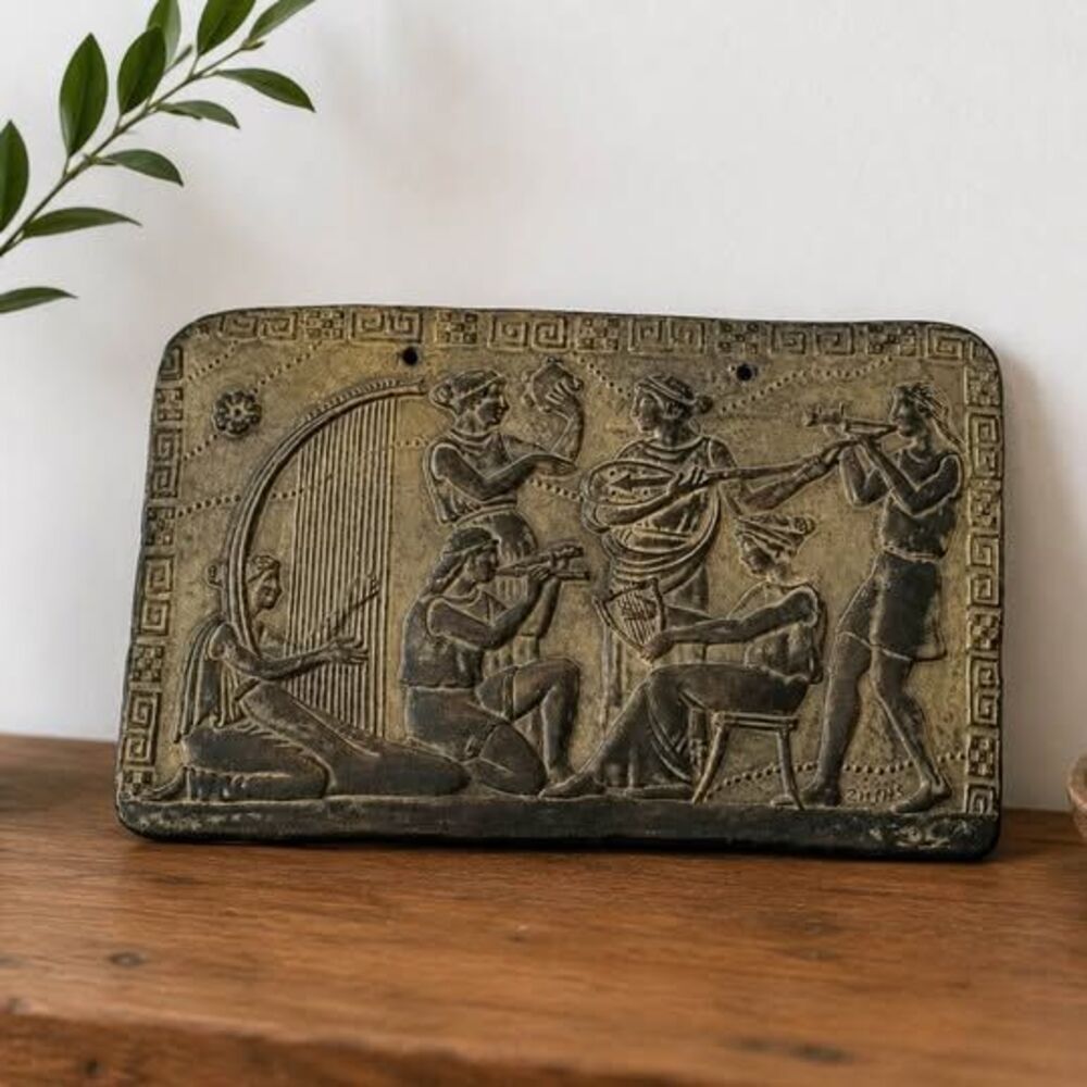 Vintage Greek Mythology Music Scene Wall Plaque